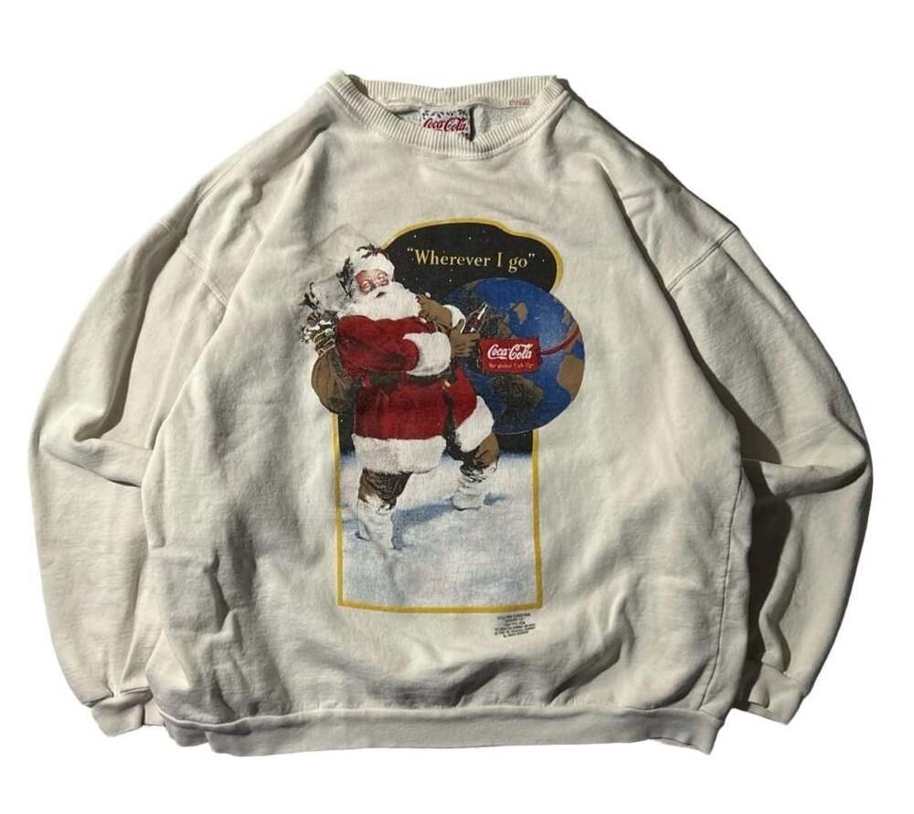 VTG 1992 Coca-Cola Wherever I Go Santa Claus Christmas Sweatshirt Size Men’s L
